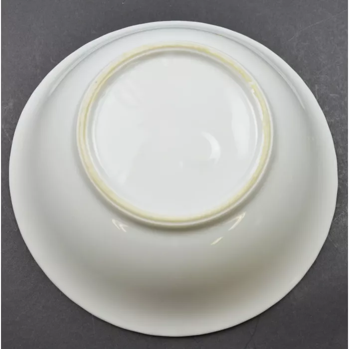 White China Rose Design Gold Trimmed Bowl - 6" Round