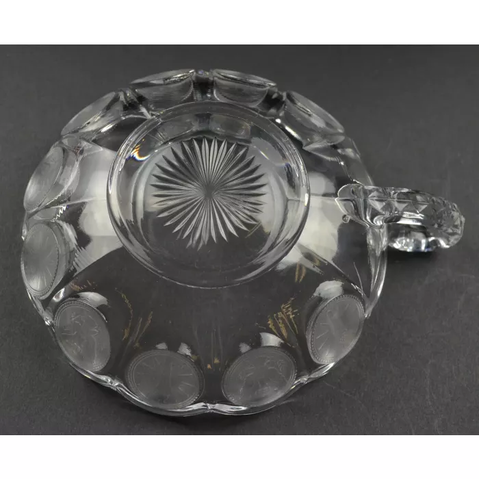 Fostoria - Coin Glass Clear Pattern - Handled Nappy - 5.25" Round