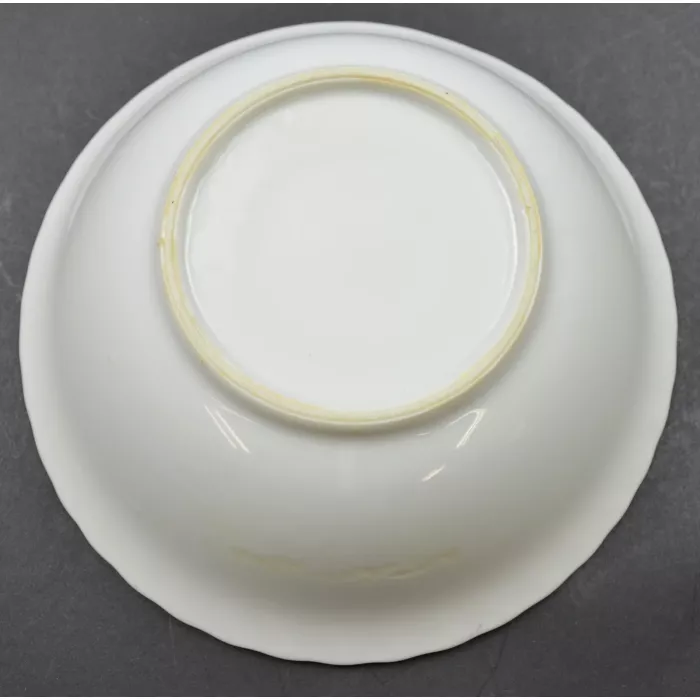 White China Rose Design Gold Trimmed Bowl - 6" Round