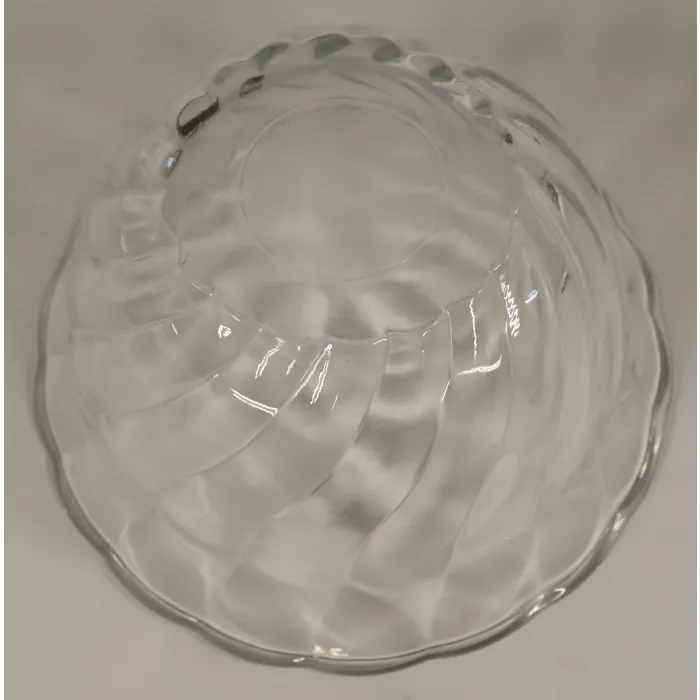 Clear Glass Swirl Pattern Bowl - 3.25" Tall