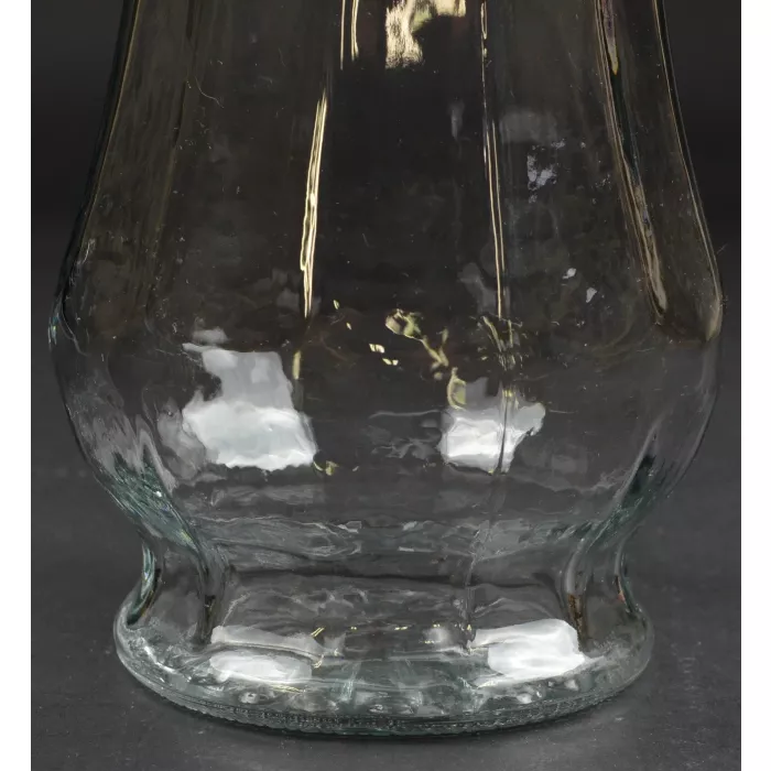 Vintage Clear Glass Panel Pattern Footed Flower Vase - 9.75" Tall