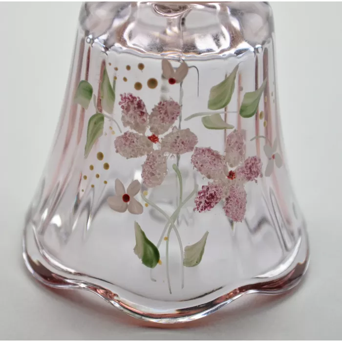 Fenton Art Glass Violet / Purple Hand Painted Bell - 4" Tall