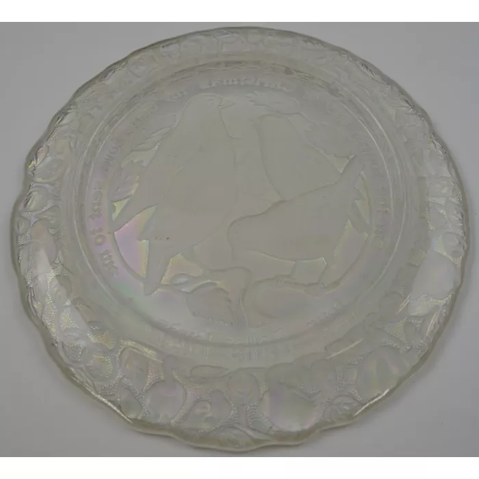 Imperial Glass 12 Days Of Christmas Pattern - Four Colly Birds Plate - No. 4
