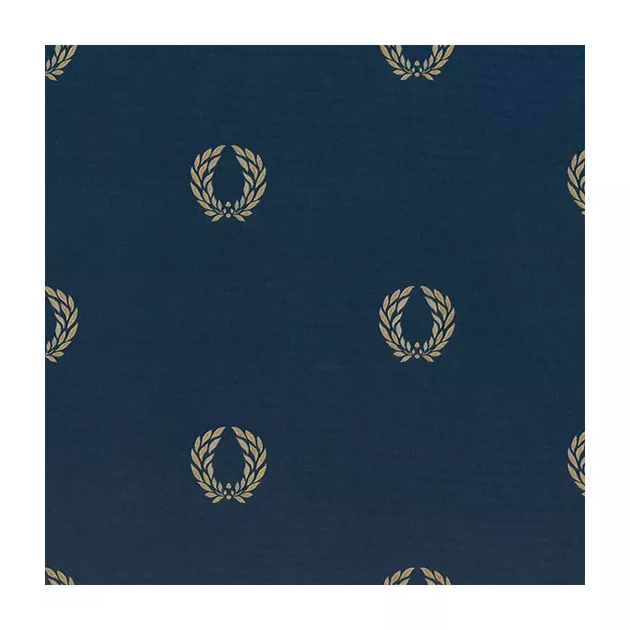 In Register Laurel Leaf Wallpaper Navy, Metallic Gold Norwall Wallcovering MD29410