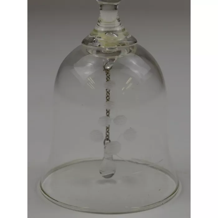 Clear Etched Glass Bell With Frosted Animal Handle - 5.875" Tall