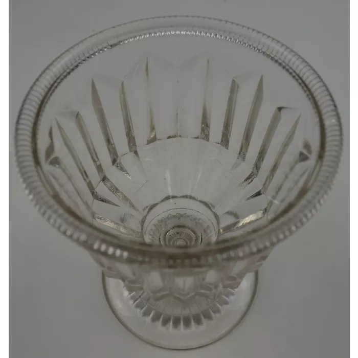EAPG Clear Glass Footed Sugar - Triangular Prism - Circa 1850's