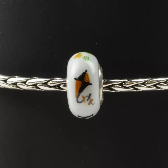 Fenton Art Glass Artisan Crafted Bead - Kappa Alpha Theta - Sterling Silver Core