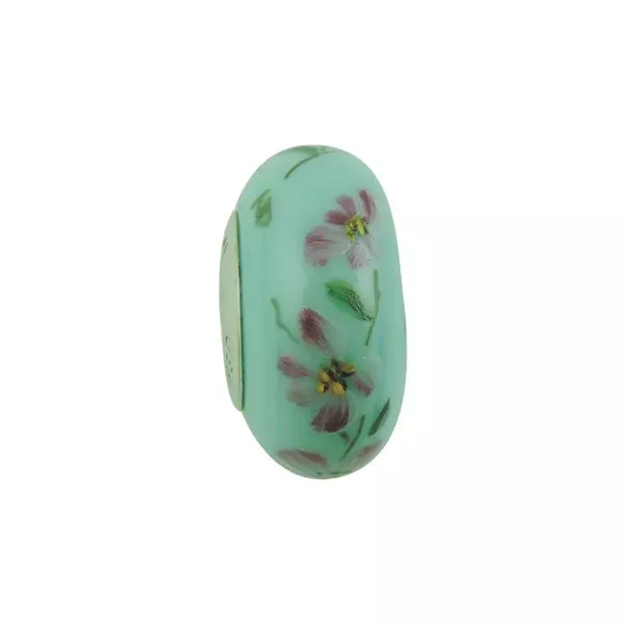 Fenton Art Glass Artisan Bead - Overture To Spring - Sterling Silver Lined