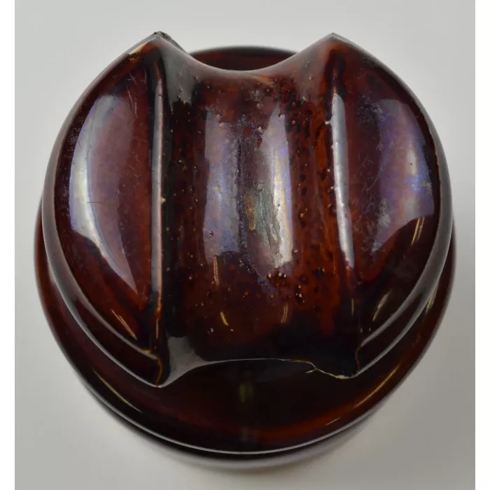 Vintage Locke Hi Top Brown Ceramic Threaded Insulator