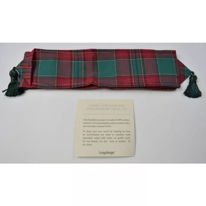 Longaberger Basket Tassel Tie - Evergreen Plaid