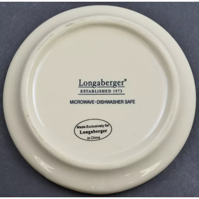 Longaberger Pottery - Peppermint Twist Pattern - Coasters - Set Of Four