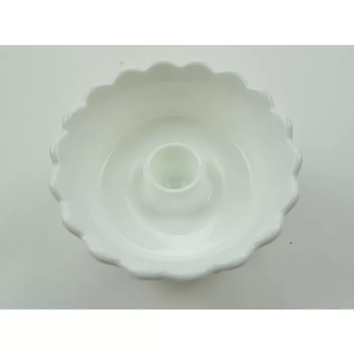 Fenton Art Glass Candle Bowl Candlestick Holder - Hobnail Milk Glass Pattern