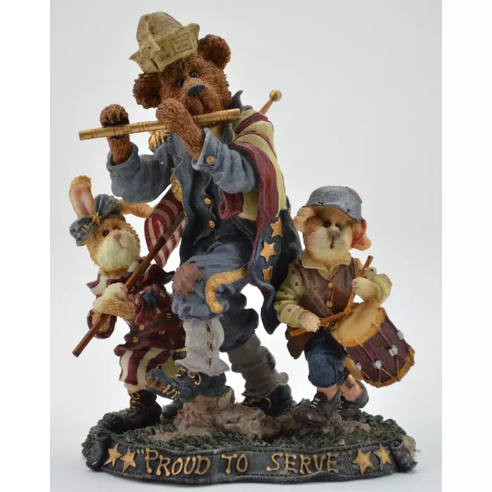 Boyds Bears Sam, Libby And Ellis.Fife And Drummer Limited Edition Resin Figurine