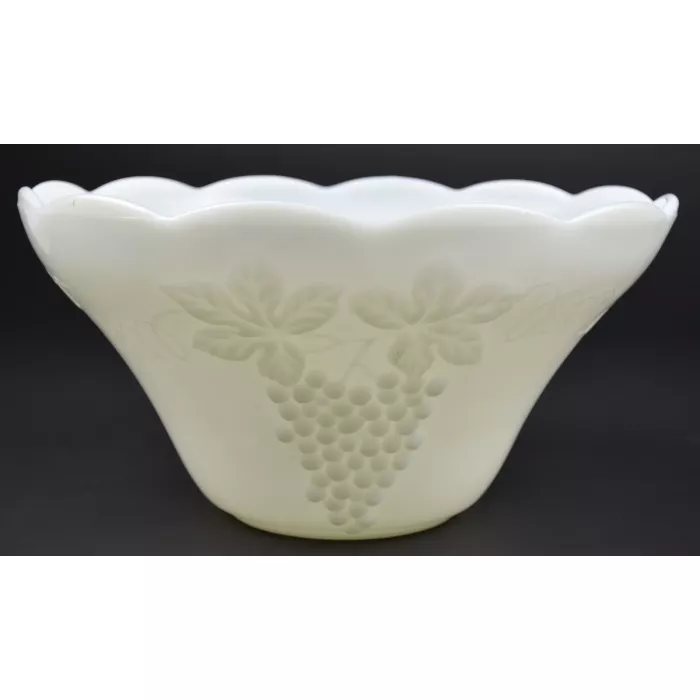Anchor Hocking Vintage Milk Glass Pattern - Punch Bowl - 12.375" Wide
