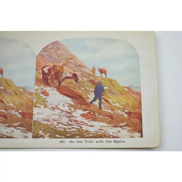 Antique Stereoview - No. 402 - On The Trail With The Spoils