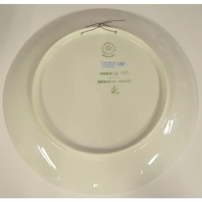 Royal Copenhagen Porcelain Christmas Collector Plate - Immervad Bridge 1977