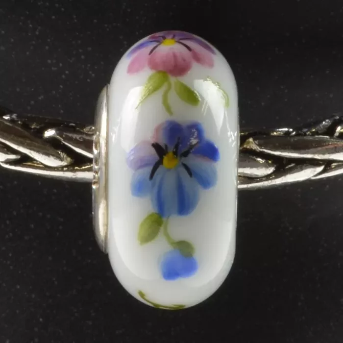 Fenton Art Glass Artisan Crafted Bead - Friend - Sterling Silver Lined