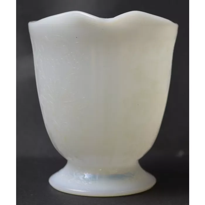 Vintage Opalescent Milk Glass Creamer - Victorian Pattern