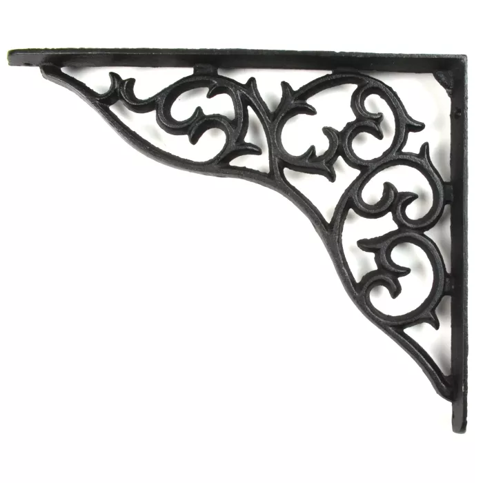 Wall Shelf Bracket - Ornate Pattern - Cast Iron - 10.25" Long