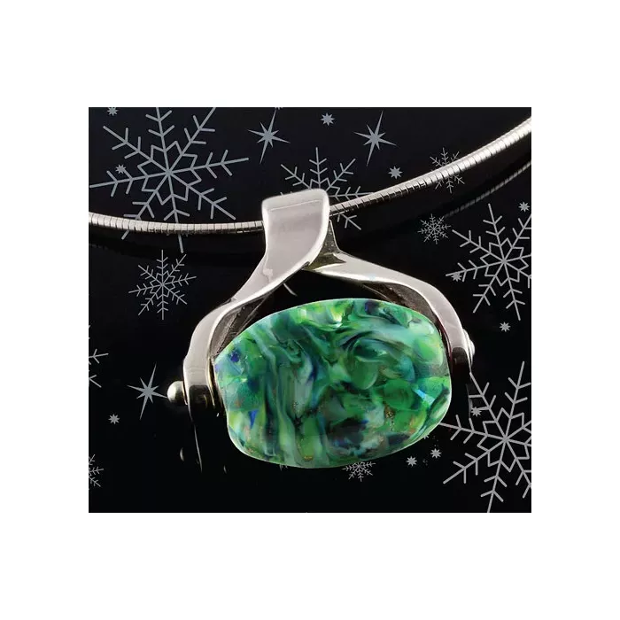 Fenton Art Glass - Sterling Silver Ribbon Pendant Horizontal Beadholder