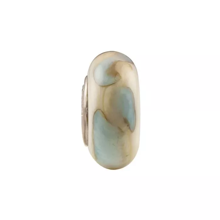 Fenton Art Glass Artisan Bead - Walk On The Beach - Sterling Silver Lined