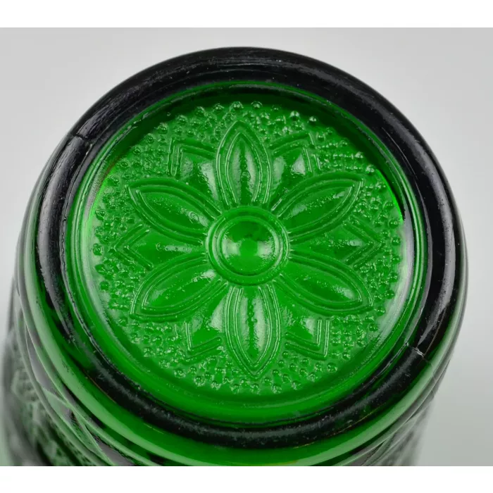 Anchor Hocking Glass - Sandwich Forest Green Pattern - 9 Oz. Tumbler - 4" Tall