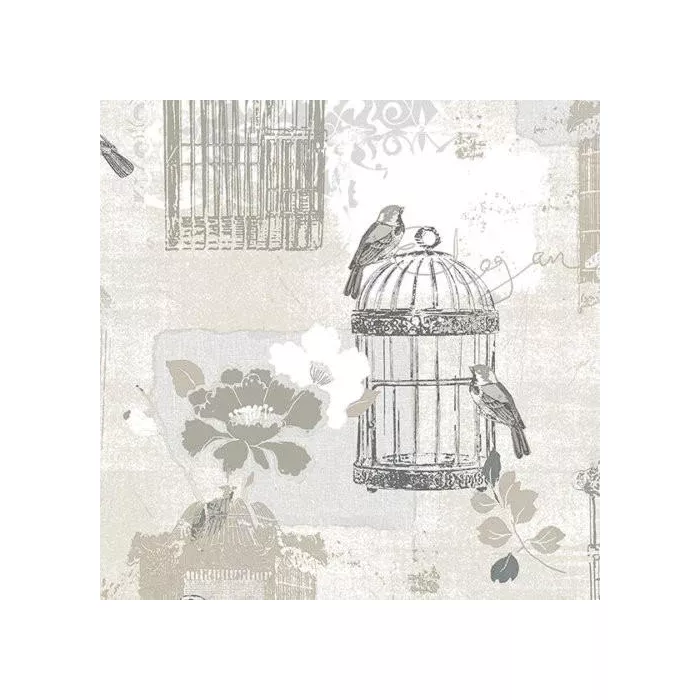 Victorian Birdcage Wallpaper Black, Tan Norwall Wallcovering KE29946