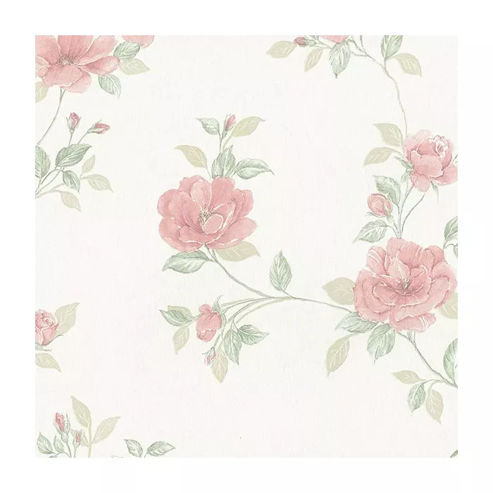 In Register Rose Trail Wallpaper Ivory, Blush, Pink Norwall Wallcovering MD29439