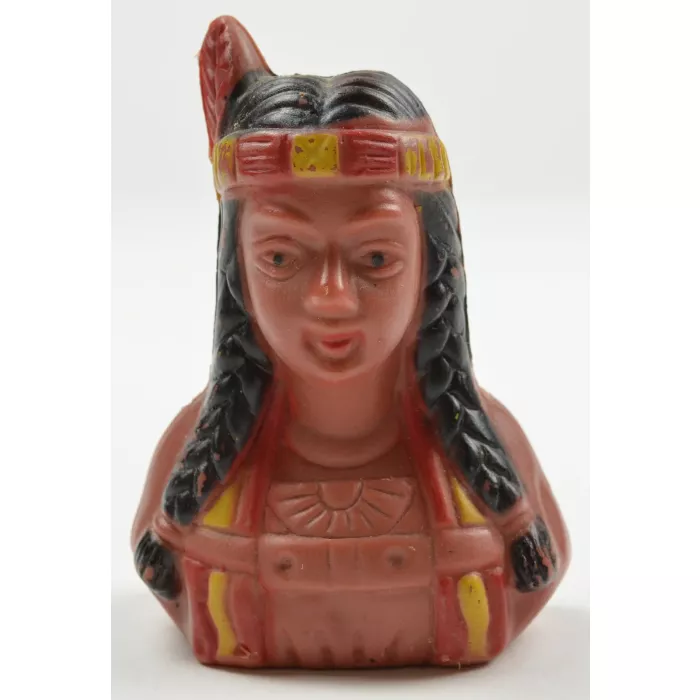 Vintage Plastic Indian Chief And Princess Salt & Pepper Shakers