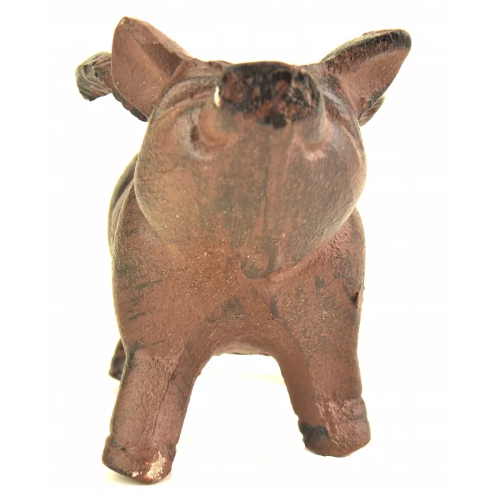 Decorative Metal Sculpture - Flying Pig With Wings - Rust Finish - 4.5" Tall
