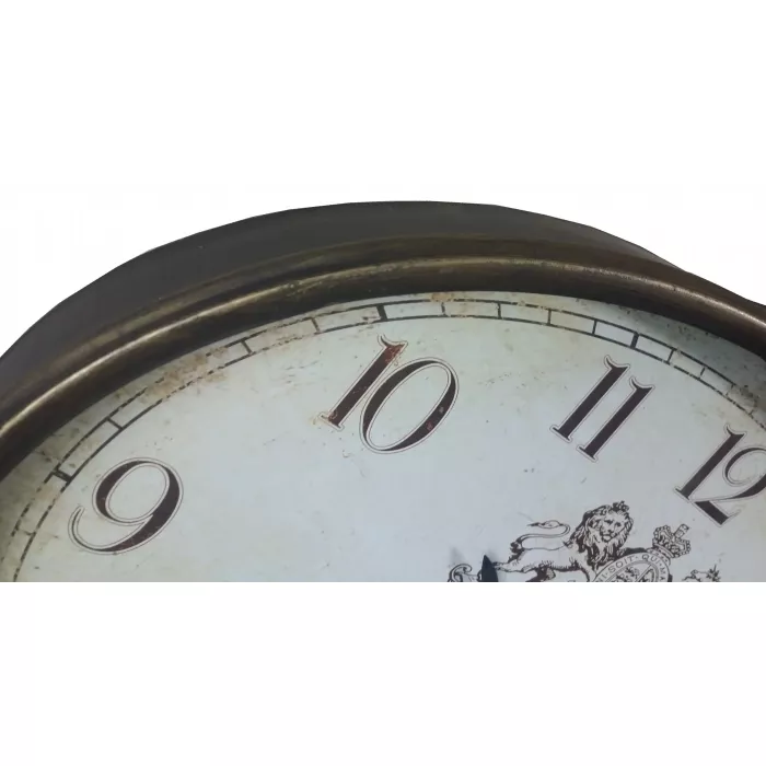 Hanging Oval Wall Clock - Coat Of Arms