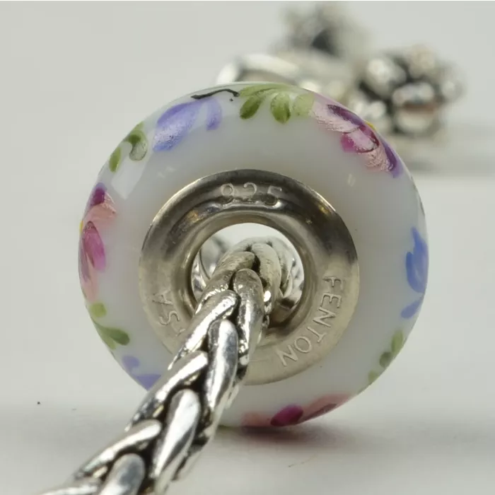 Fenton Art Glass Artisan Crafted Bead - Hope - Sterling Silver Lined