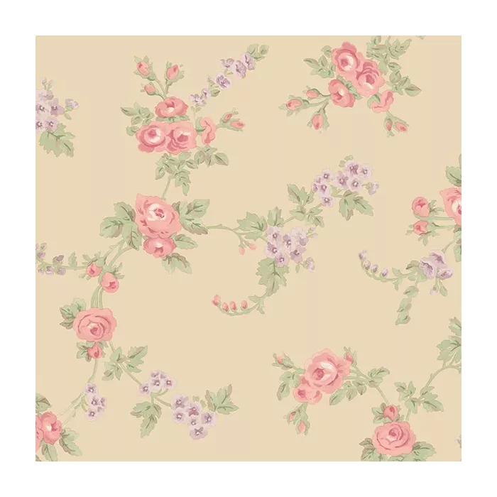 Chic Rose Wallpaper Purple, Pink, Green Norwall Wallcovering AB42414