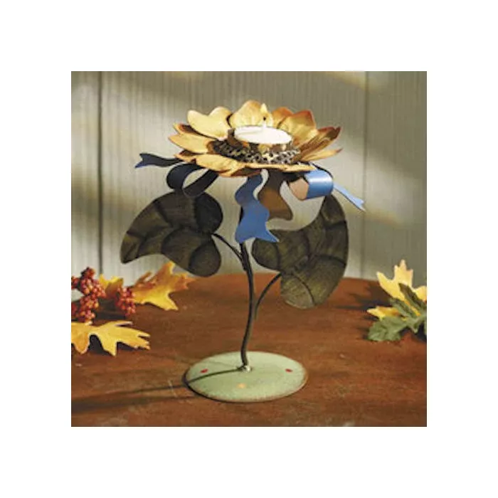 Sunflower Metal Table Top Decoration - Tea Light Candle Holder