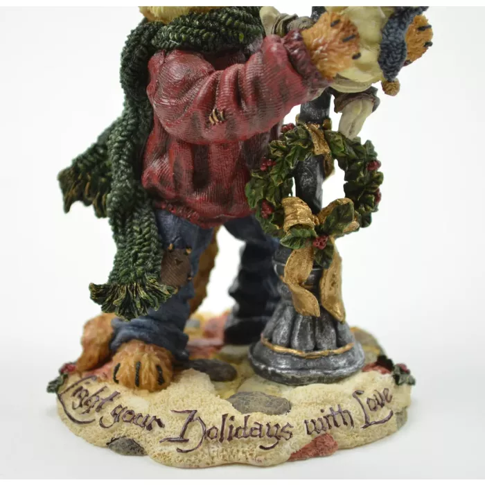Boyds Bears Resin Cat Figurine - Mr. Fuzzywig And Sparky Holiday Glow