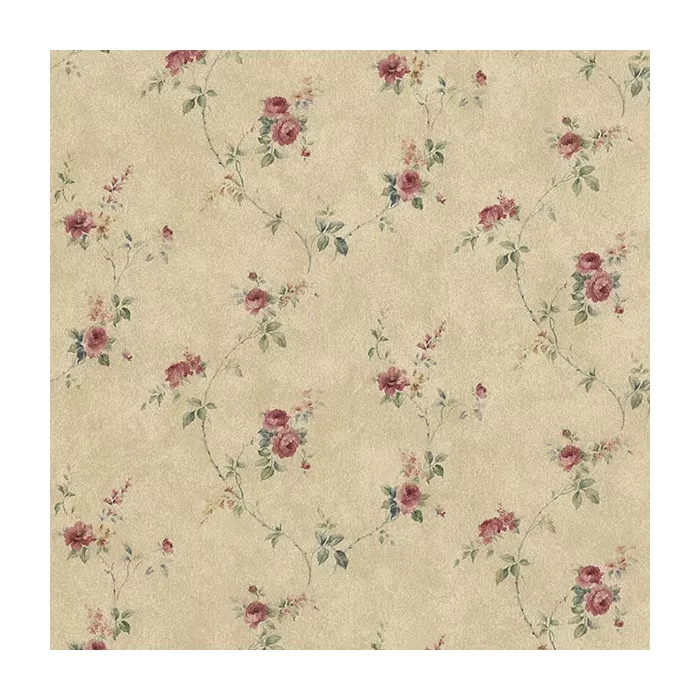 Laura's Trail Wallpaper Tan, Brown, Red, Green, Beige, Yellow Norwall Wallcovering PR33806