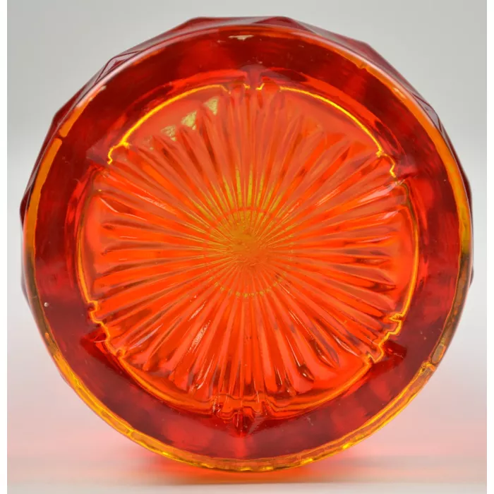 Art Glass Amberina Stetch Vase With Amber Crest - 16.75" Tall