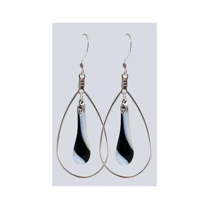 Fenton Art Glass - Hoop Style Teardrop Earrings - Spectators