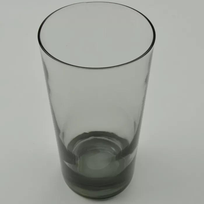 Flat Tumbler - Smoke Grey Glass - Weighted Bottom - 5.5" Tall