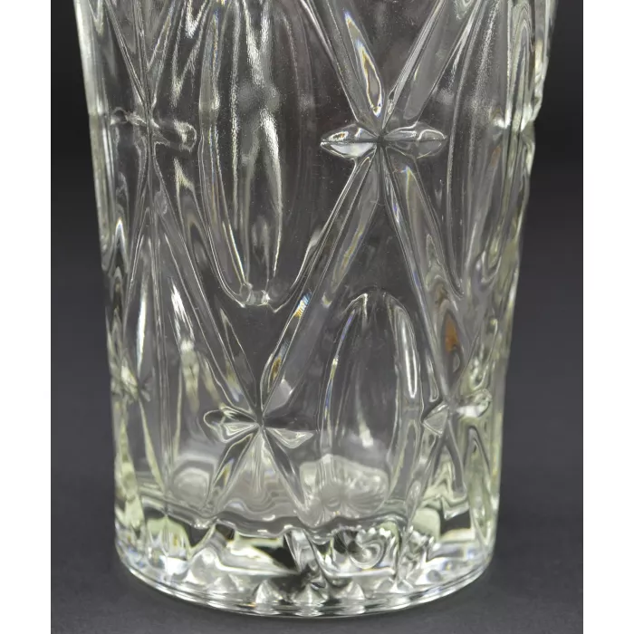Clear Pressed Glass Flower Vase - 9.625" Tall