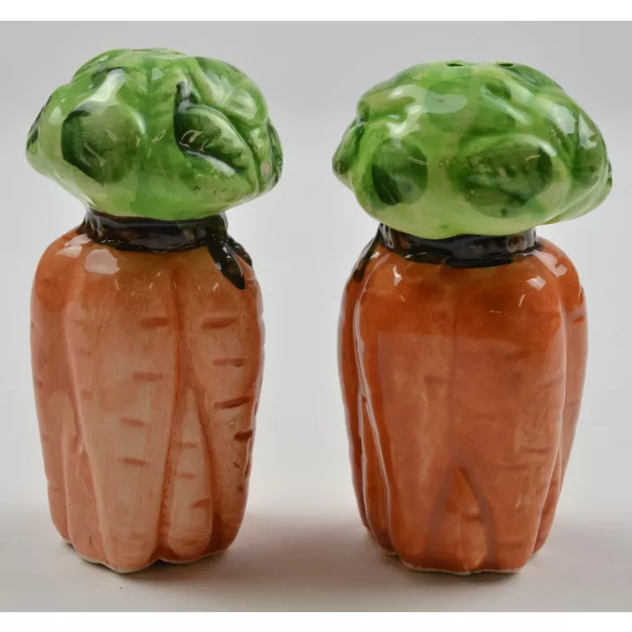 Ceramic Salt & Pepper Shakers - Carrots - 3.5" Tall