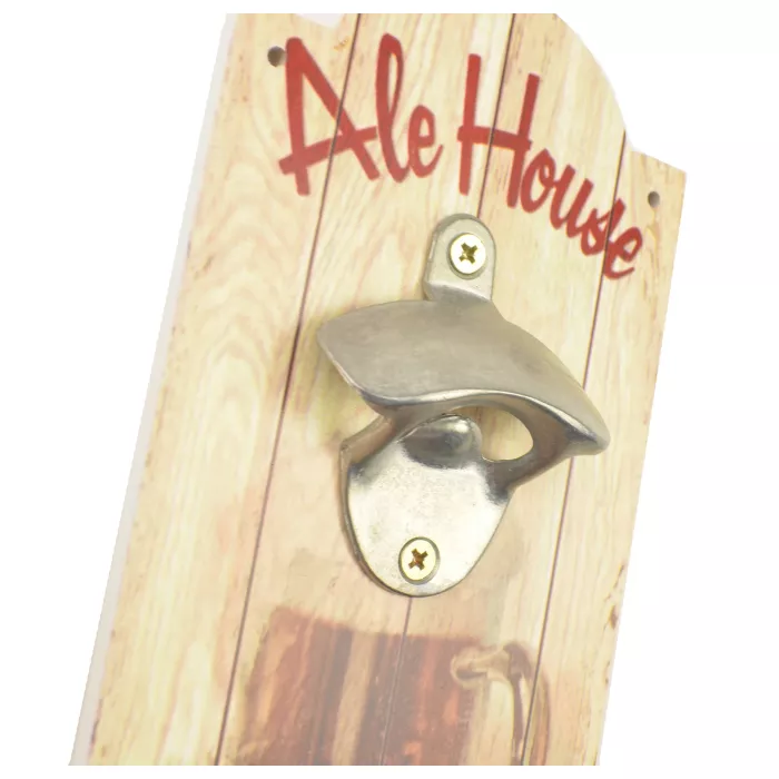 Hanging Wall Sign With Bottle Opener - Ale House Free Beer Tomorrow