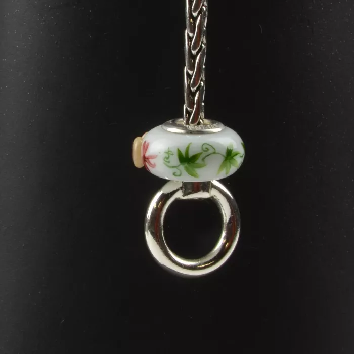 Fenton Art Glass Artisan Crafted Bead - Alpha Phi - Sterling Silver Lined