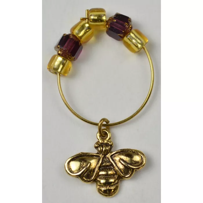 Gold Toned Bee Charm - Basket Accessory Jewelry
