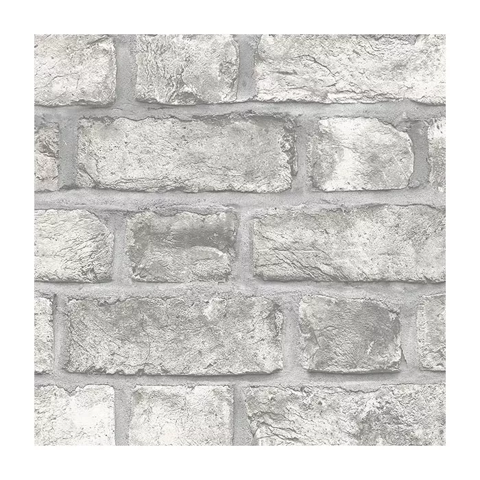 Farmhouse Brick Wallpaper Grey, Dove, Charcoal, Black Norwall Wallcovering FH37517