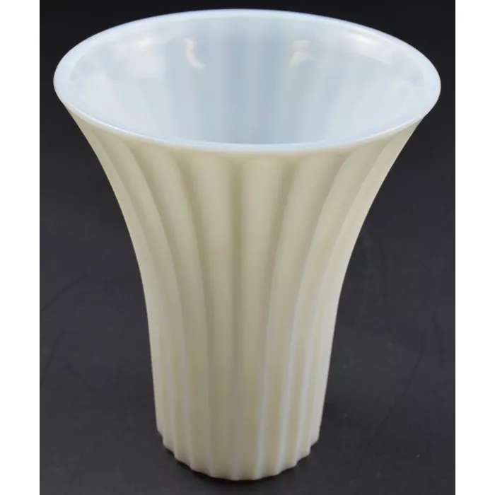 Vintage Flared Milk Glass Flued Flower Vase - 7.25" Tall