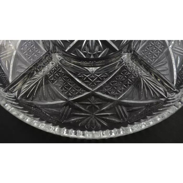Clear Pressed Glass 5 Part Relsih Dish - 9.375" Wide
