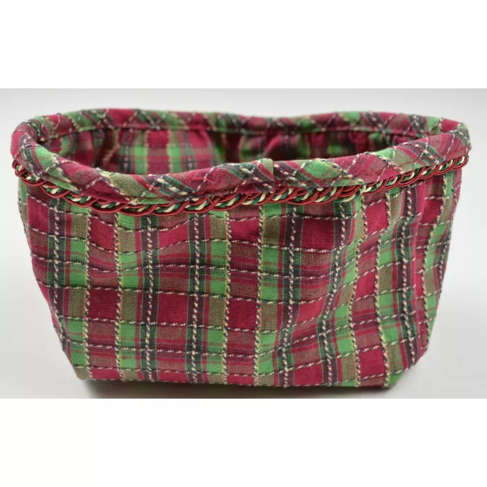 Longaberger Small Recipe Basket Liner - Holiday Plaid