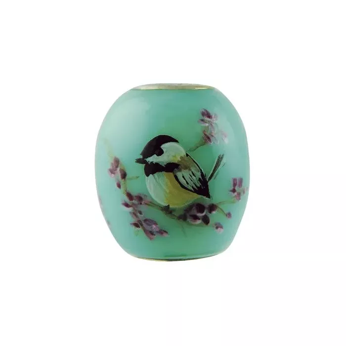 Fenton Artisan Crafted Glass Cornerstone Bead - Chickadee - .76" Long