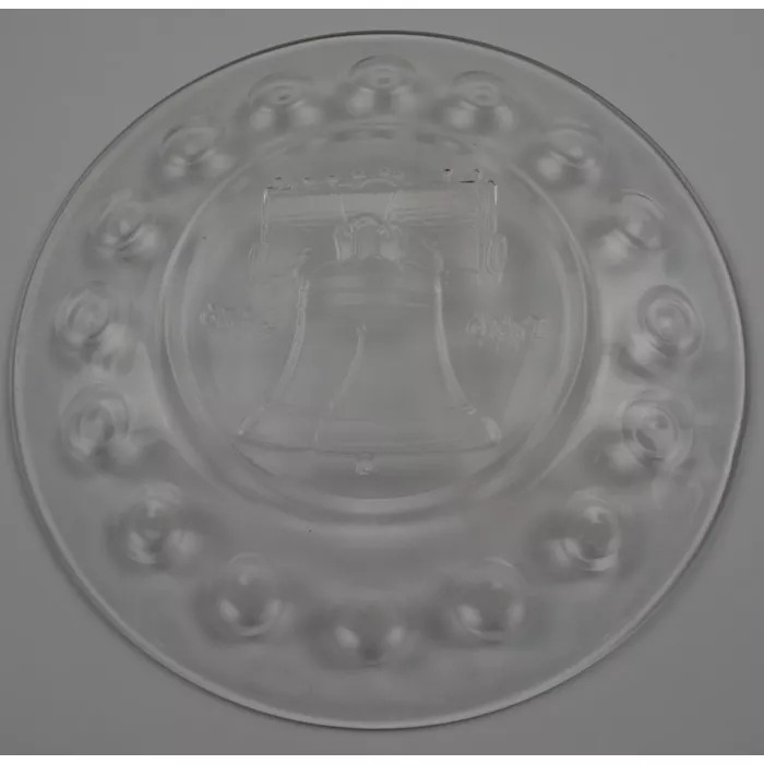 Clear Glass Bicentennial Plate - Liberty Bell - 1776 - 1976 - 8" Round